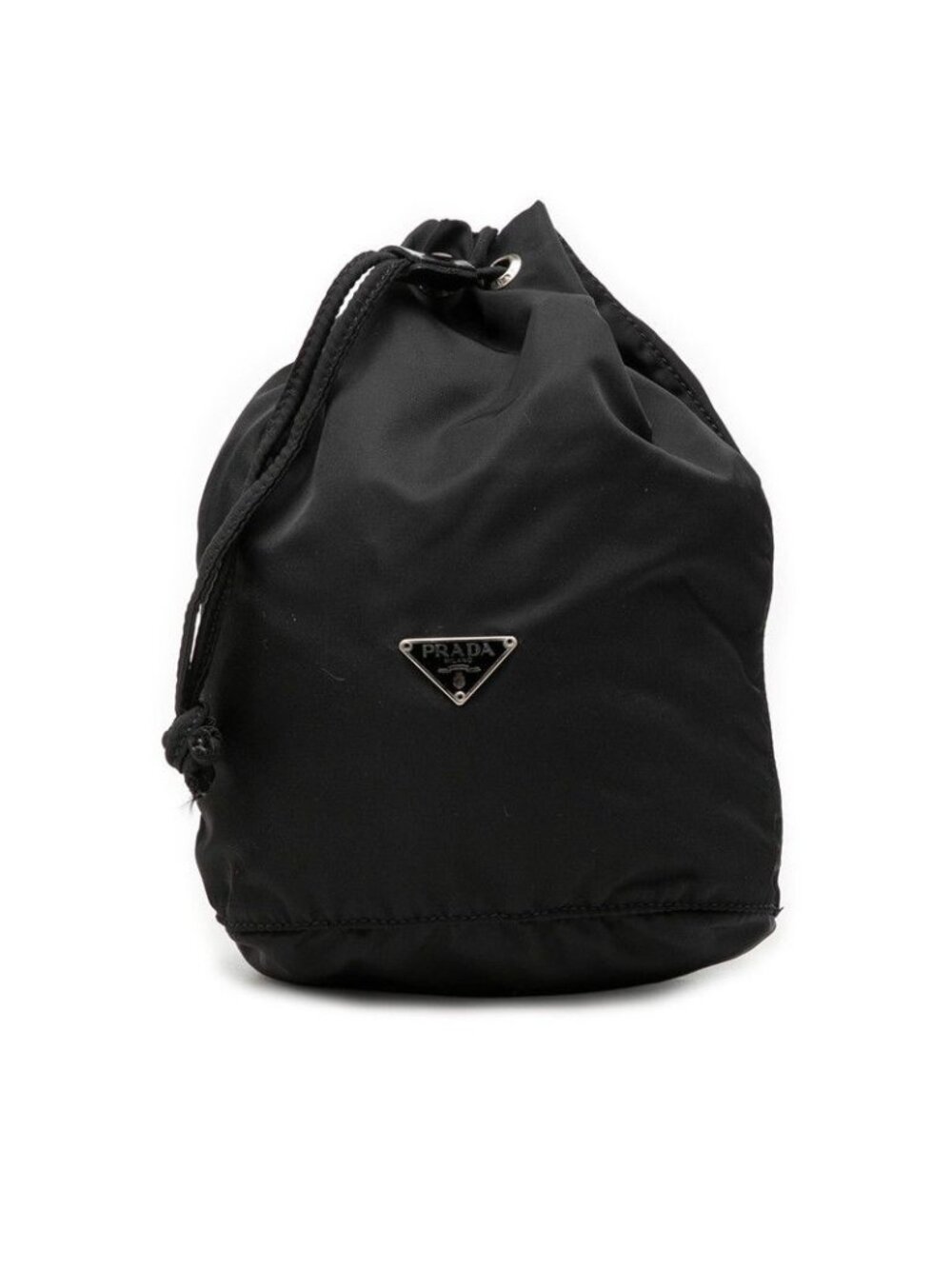 Prada Drawstring Pouch Case Black Nylon - Picture 1 of 6